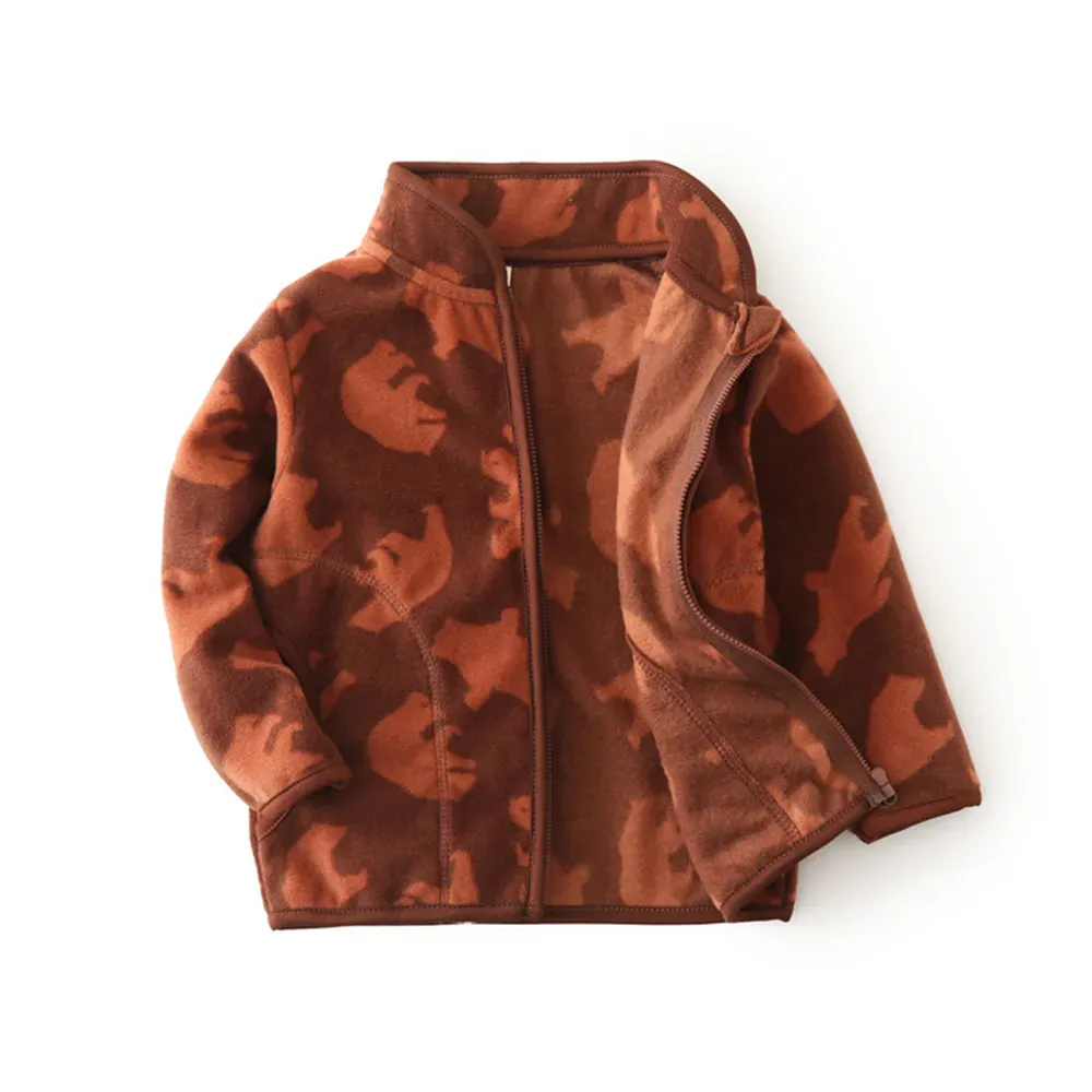 Printed Fleece Zipper Jacket for Kids - Image 9