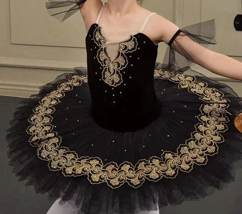 Professional Black Ballet Tutu Dress for Girls - Image 4
