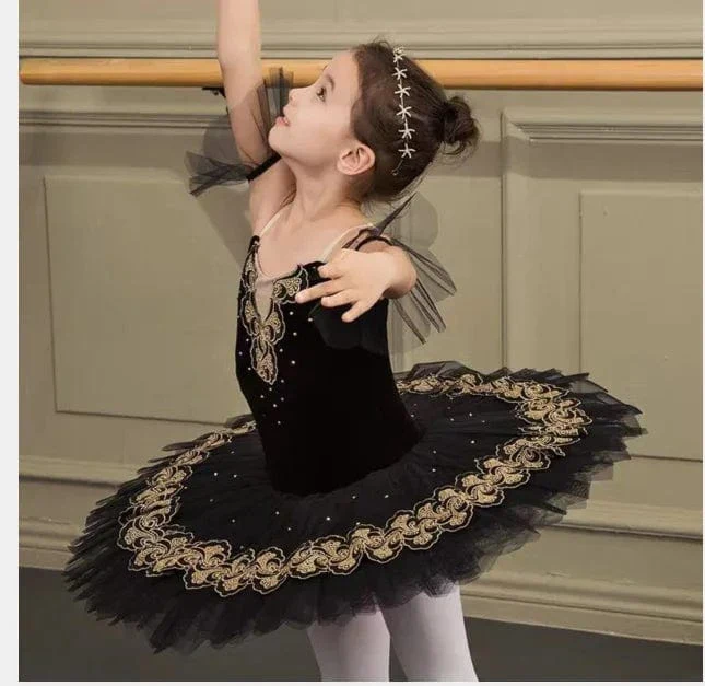 Professional Black Ballet Tutu Dress for Girls - Image 6