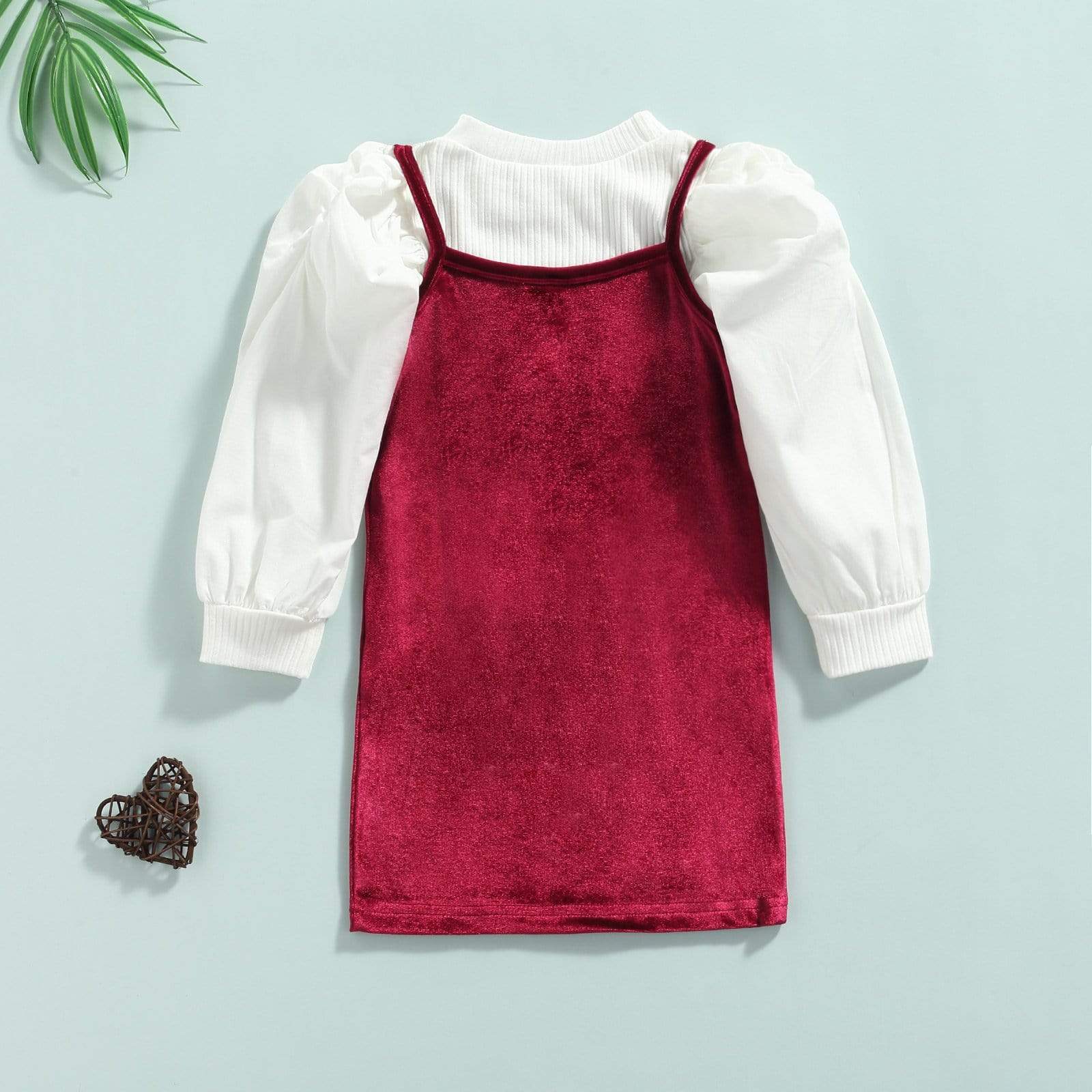 Puff Sleeve Top and Suspender Dress Set - Image 10