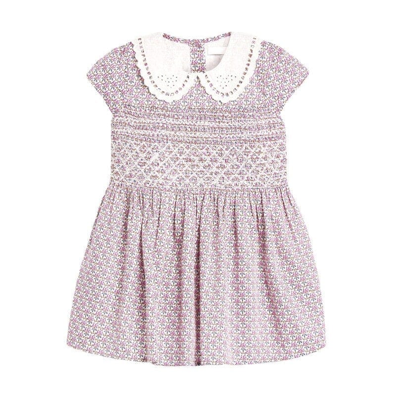 Purple Floral Smocked Dress - Image 2
