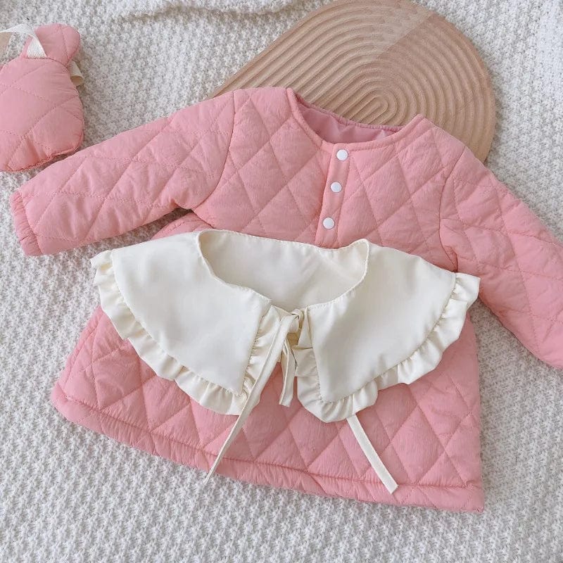 Quilted Pink Jacket with Bear Purse - Image 3