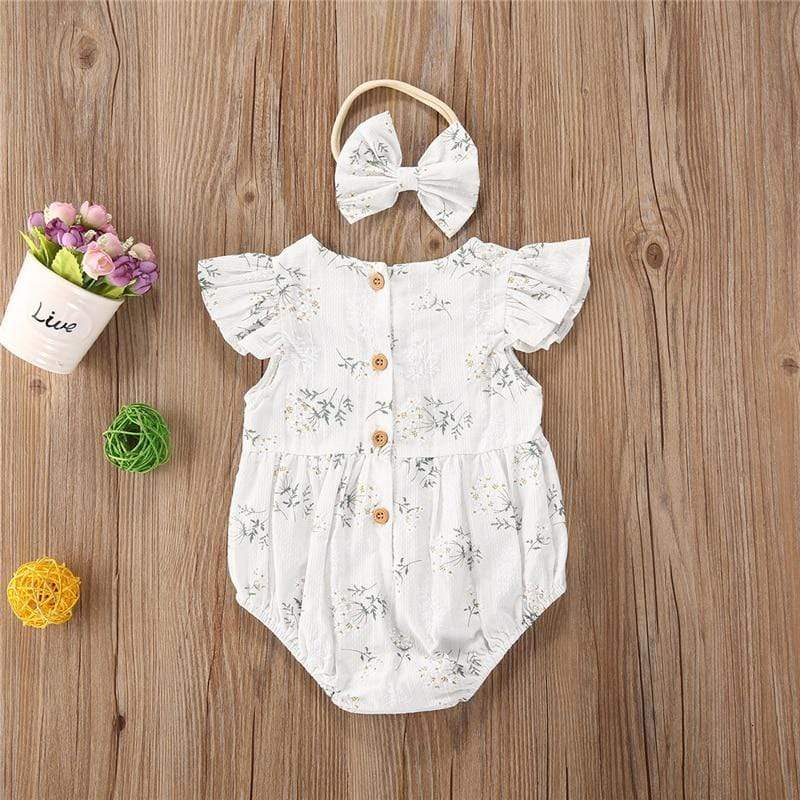 White Ruffle Baby Romper - Image 10