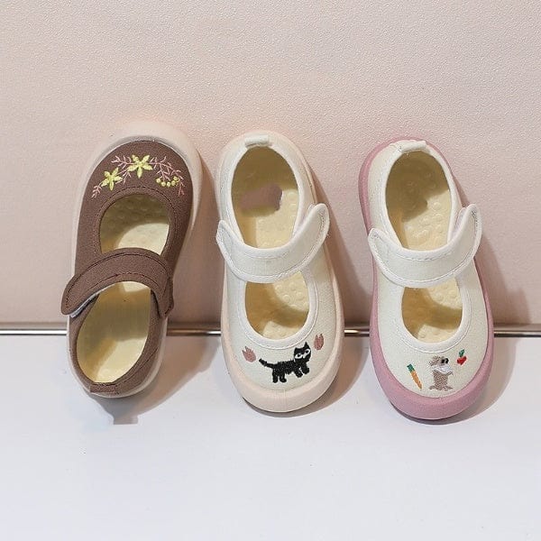 Round Toe Mary Jane Canvas Shoes - Image 9