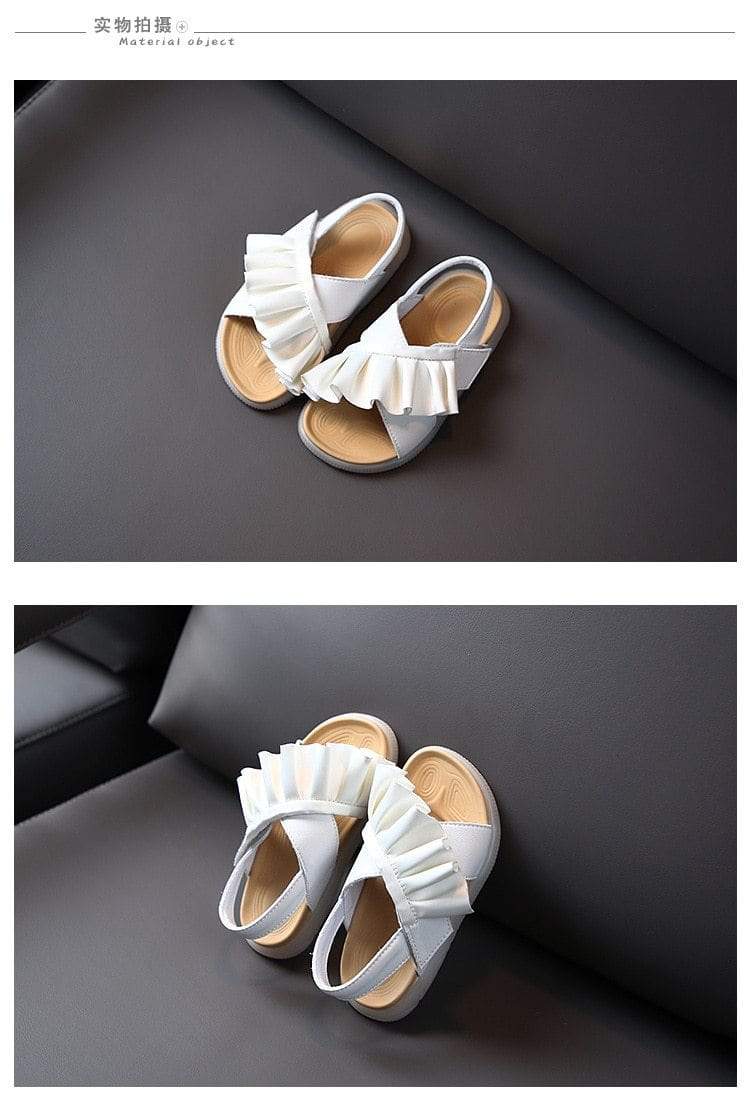 Ruffle Trim Slide Sandals - Image 11