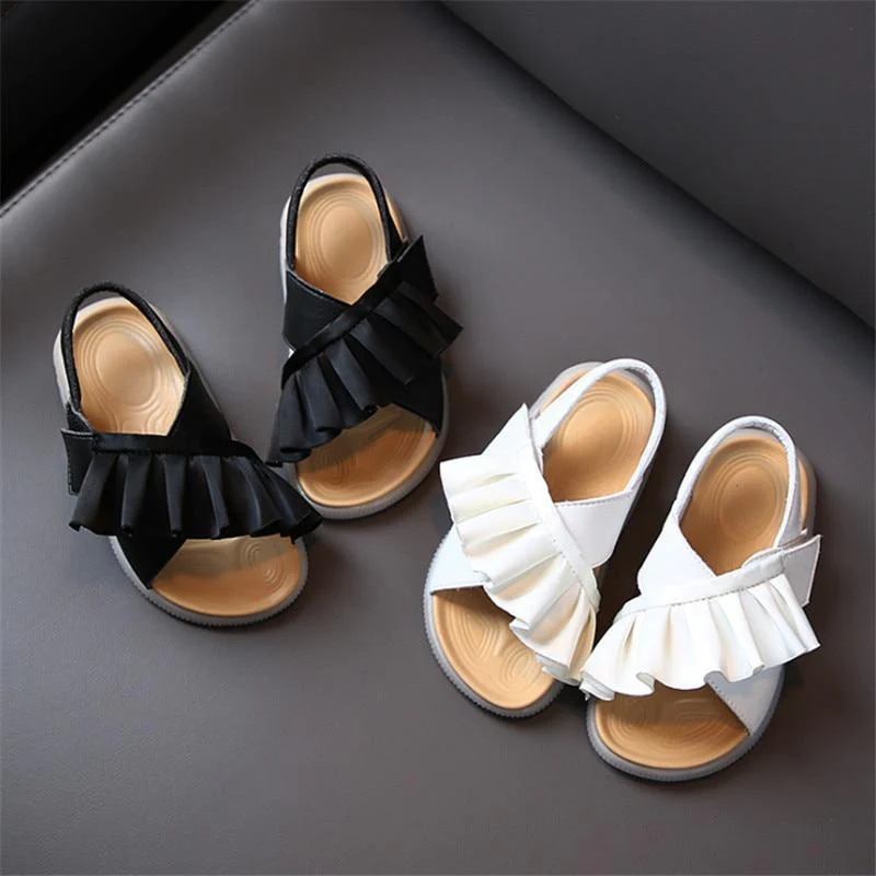 Ruffle Trim Slide Sandals - Image 18