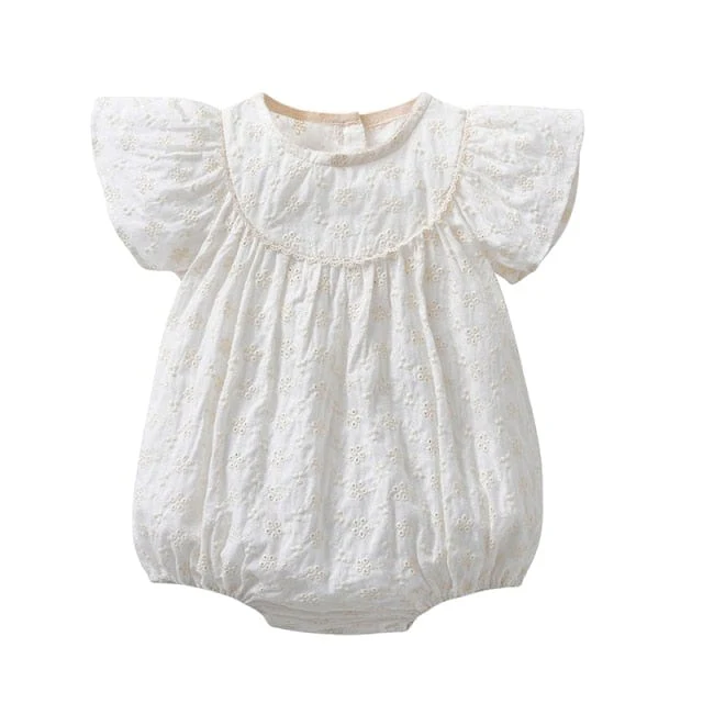Short Sleeve Floral Baby Romper - Image 6