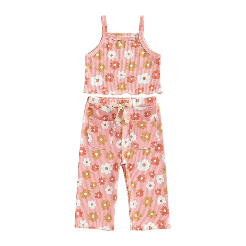 Sleeveless Tank and Rib Flare Pants Set - Image 2