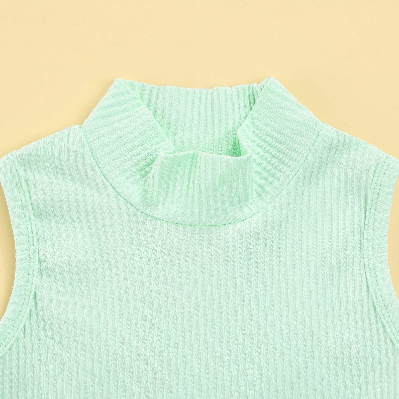 Sleeveless Turtleneck Top and Skirt Outfit - Image 6