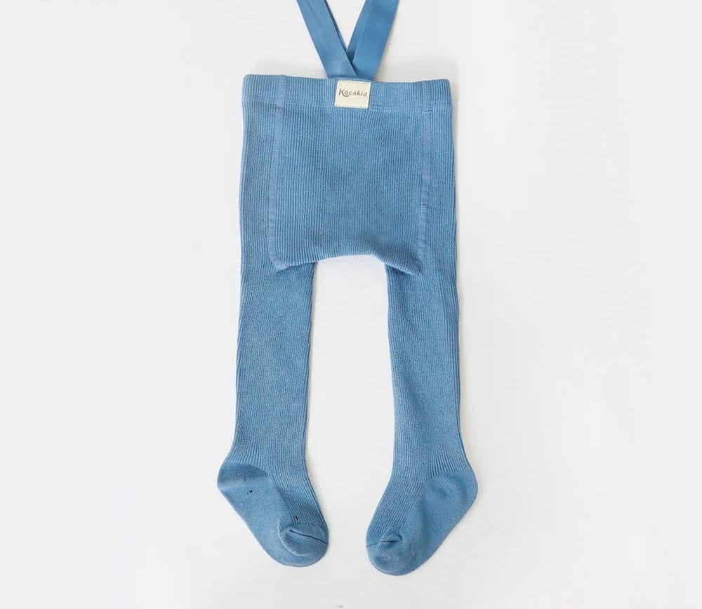 Solid Baby Knit Suspender Tights - Image 7