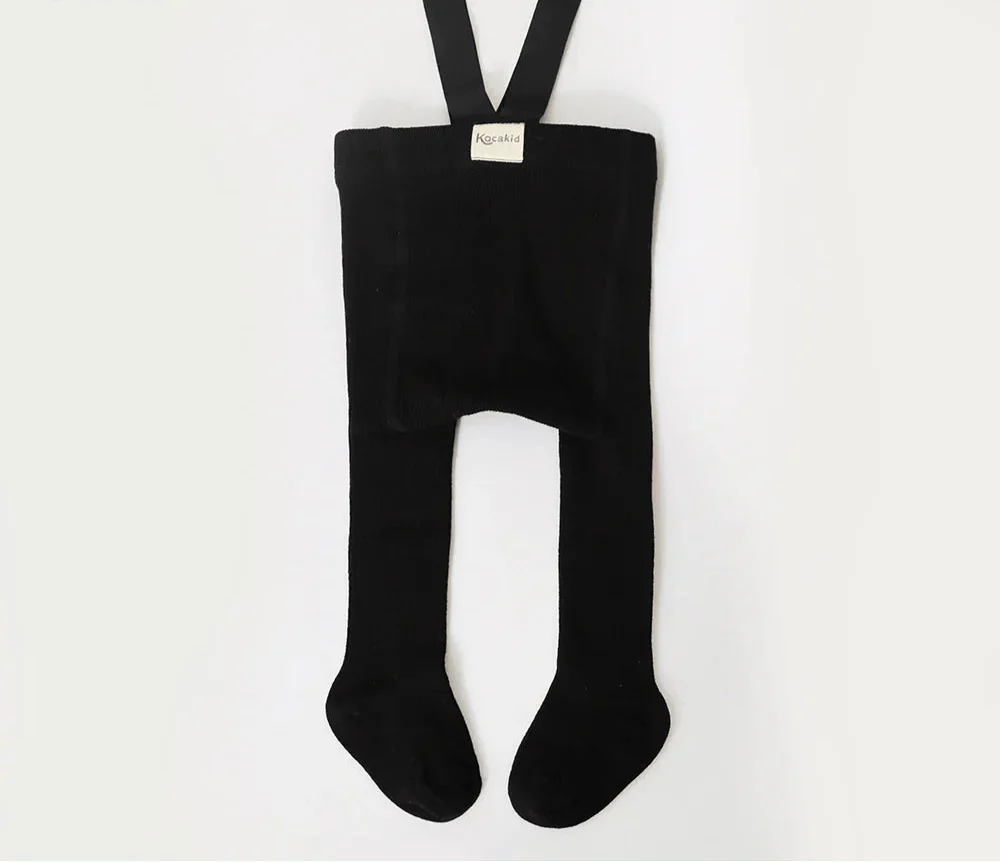 Solid Baby Knit Suspender Tights - Image 8