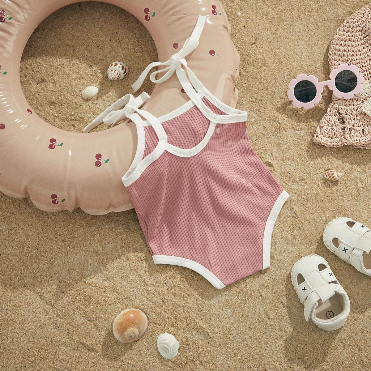 Solid Color Girls Swimwear - Image 3