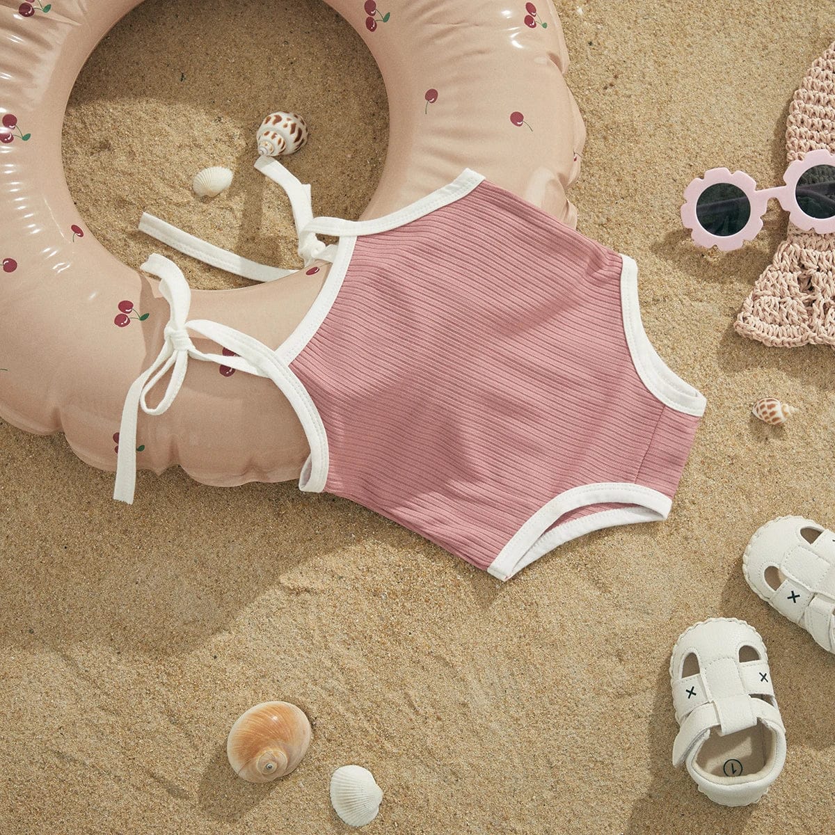 Solid Color Girls Swimwear - Image 4