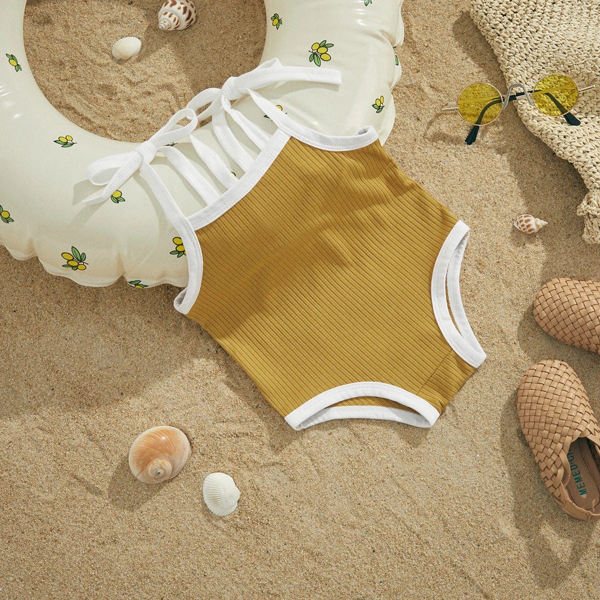 Solid Color Girls Swimwear - Image 5