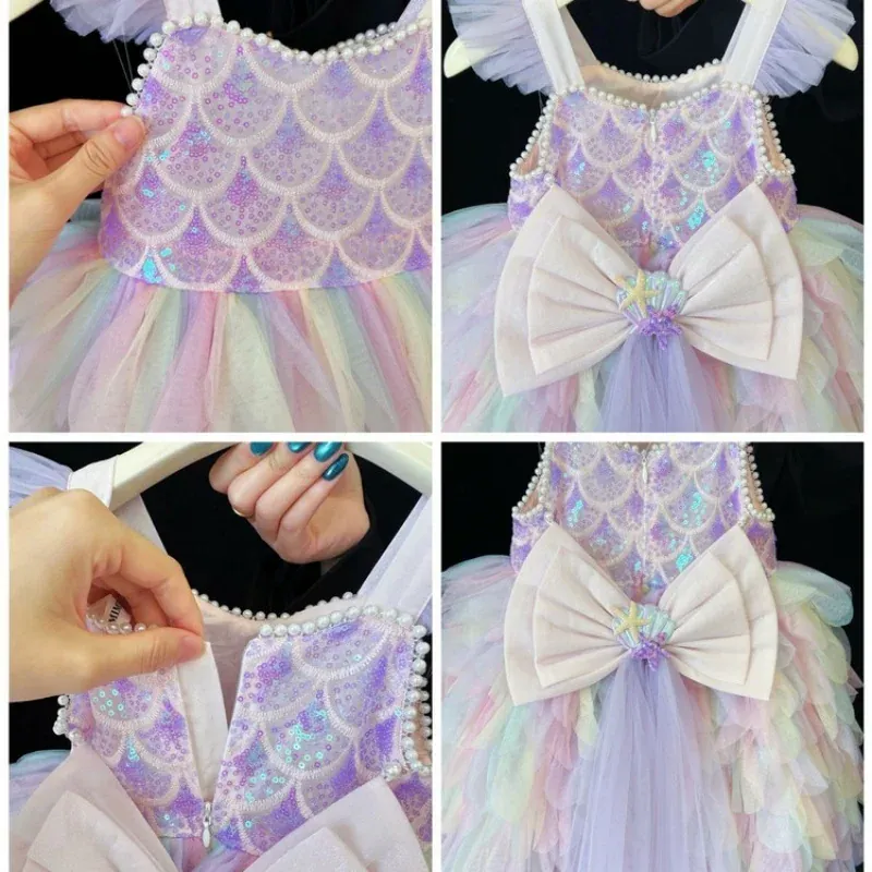 Sparkly Mermaid Princess Dress for Girls - Image 10