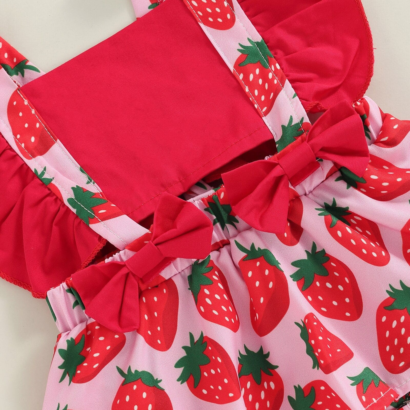 Strawberry Print Baby Romper - Image 3