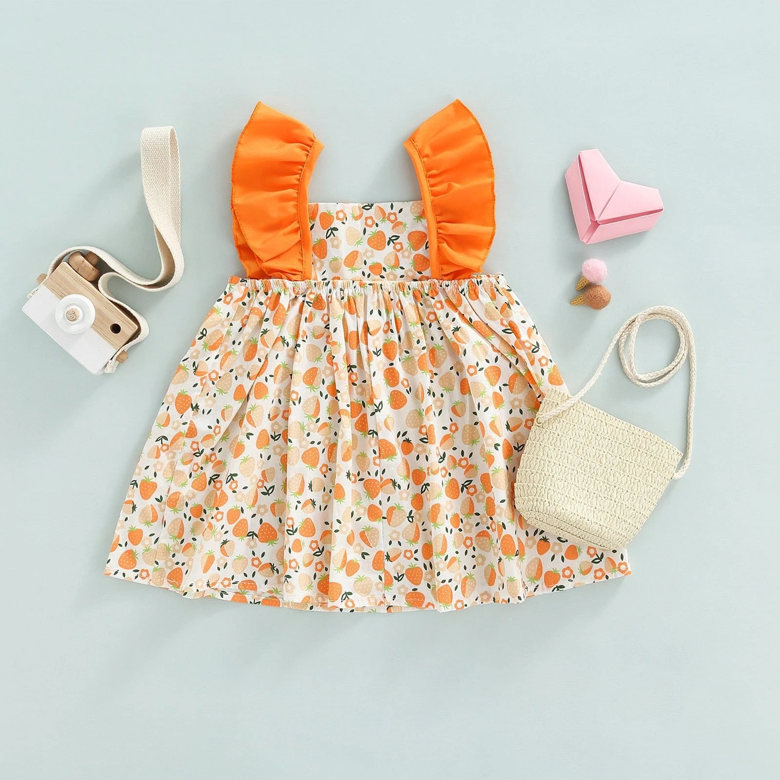 Strawberry Print Ruffles Dress - Image 9