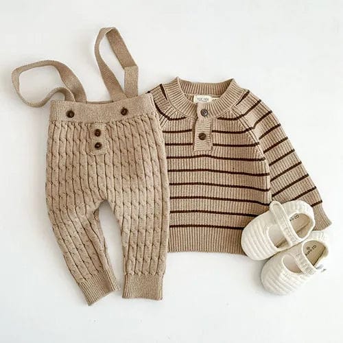Striped Top and Suspender Pants Outfit - Image 10