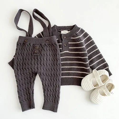 Striped Top and Suspender Pants Outfit - Image 11