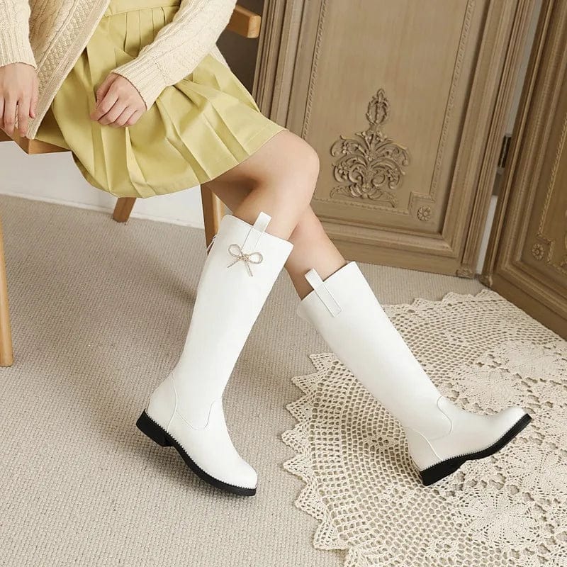 Stylish Knee-High Boots with Bow Accent - Image 5