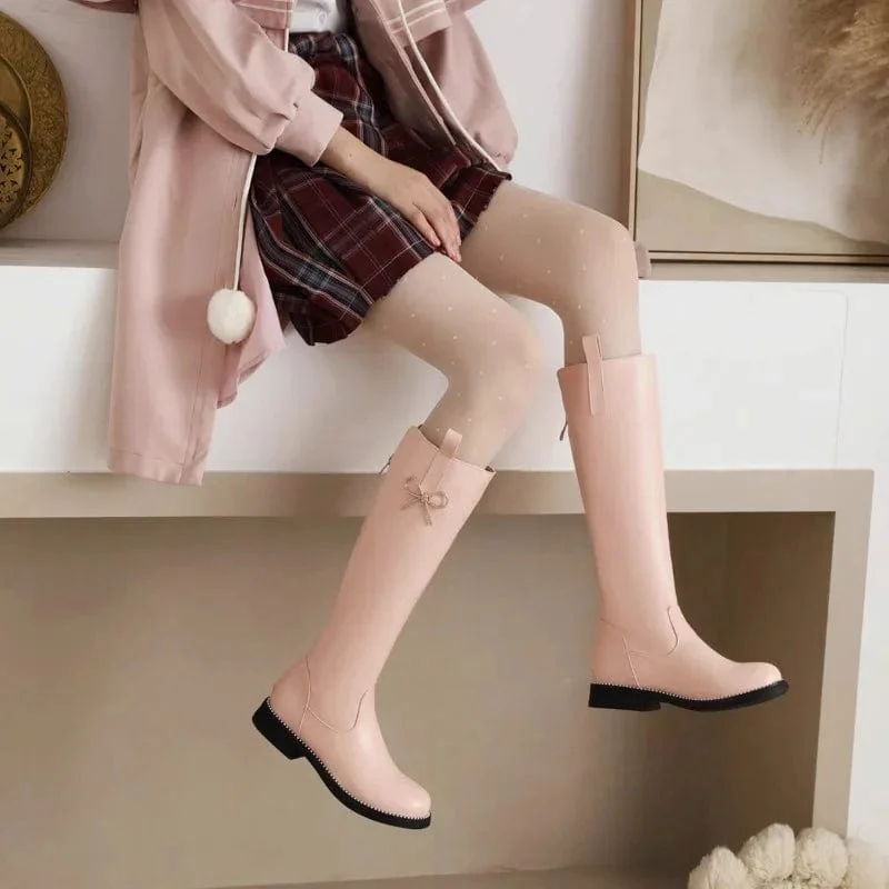 Stylish Knee-High Boots with Bow Accent - Image 6