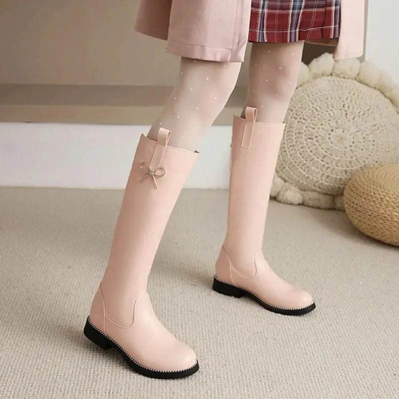 Stylish Knee-High Boots with Bow Accent - Image 7