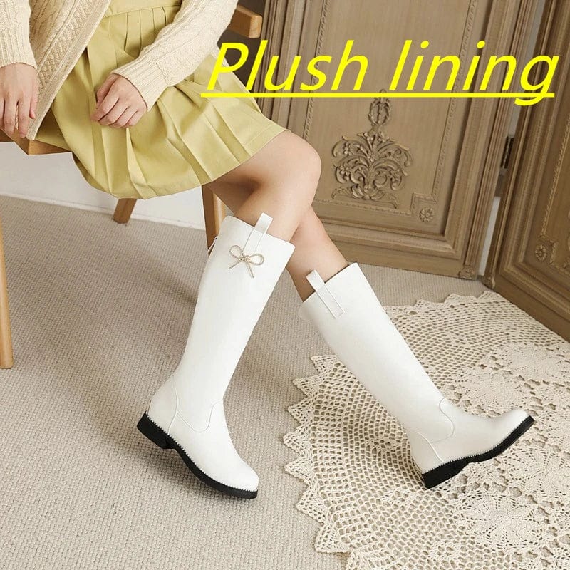 Stylish Knee-High Boots with Bow Accent - Image 9