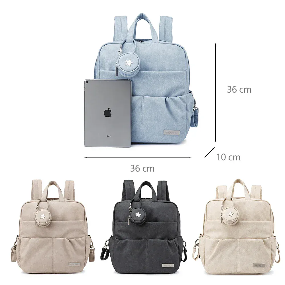 Stylish Waterproof Diaper Backpack with Pacifier Holder - Image 2
