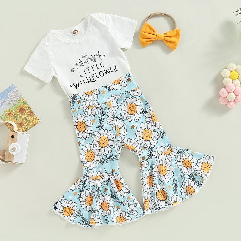 Sunflower Theme 3 Piece Girl Outfit - Image 6