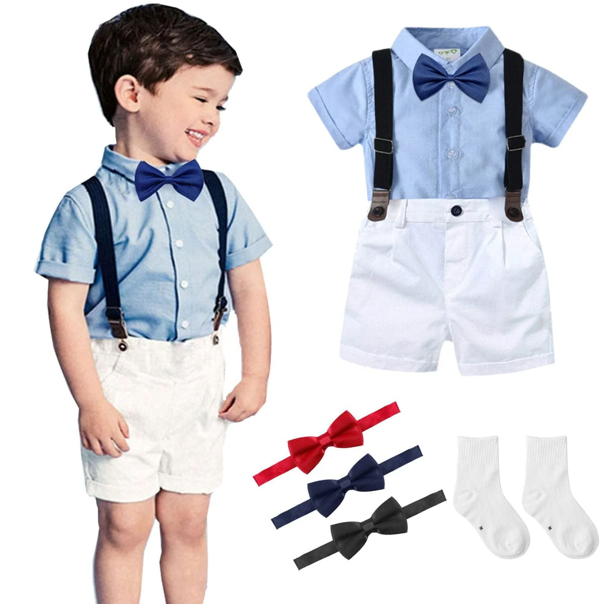Suspender Boy Bow Tie Smart Outfit - Image 10