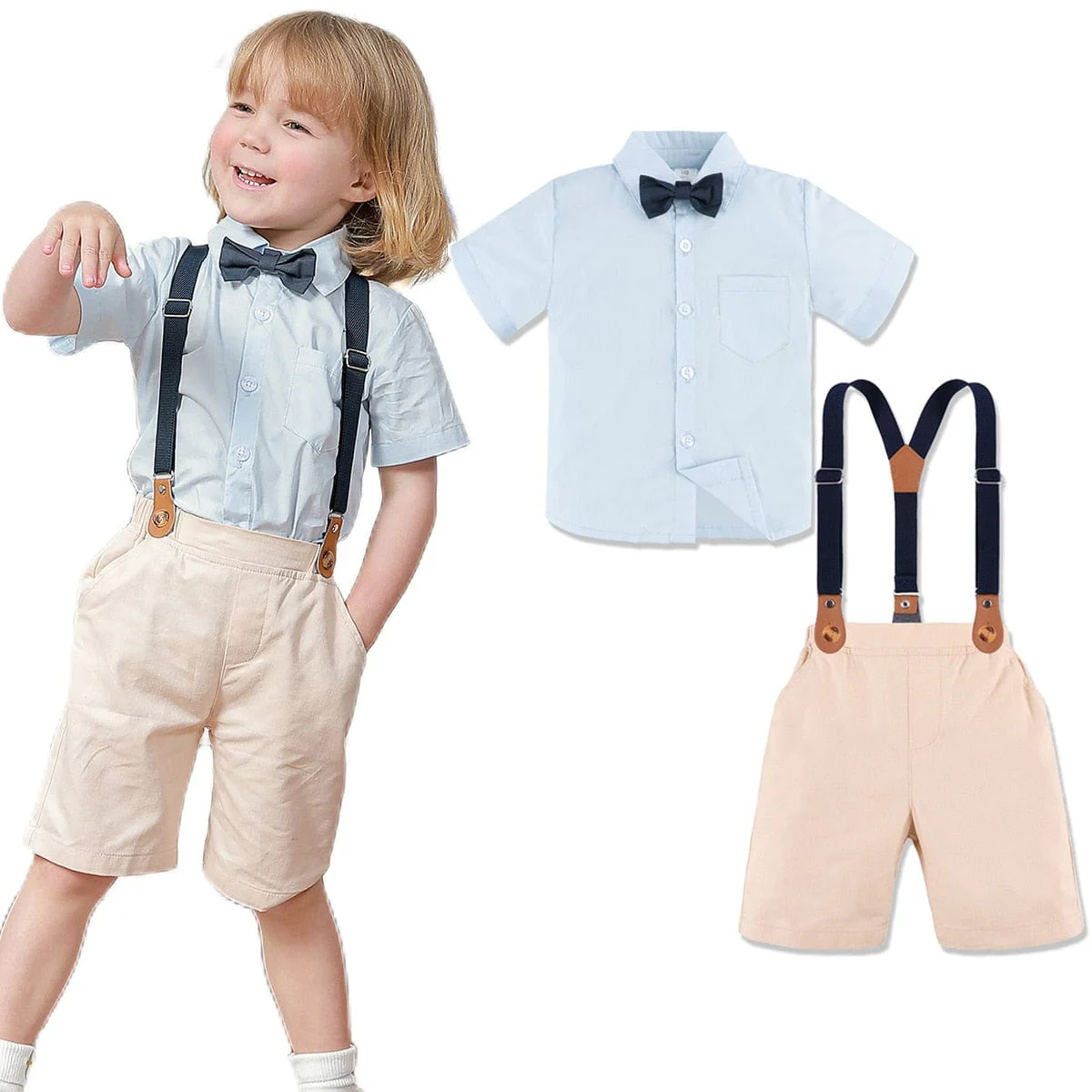Suspender Boy Bow Tie Smart Outfit - Image 11