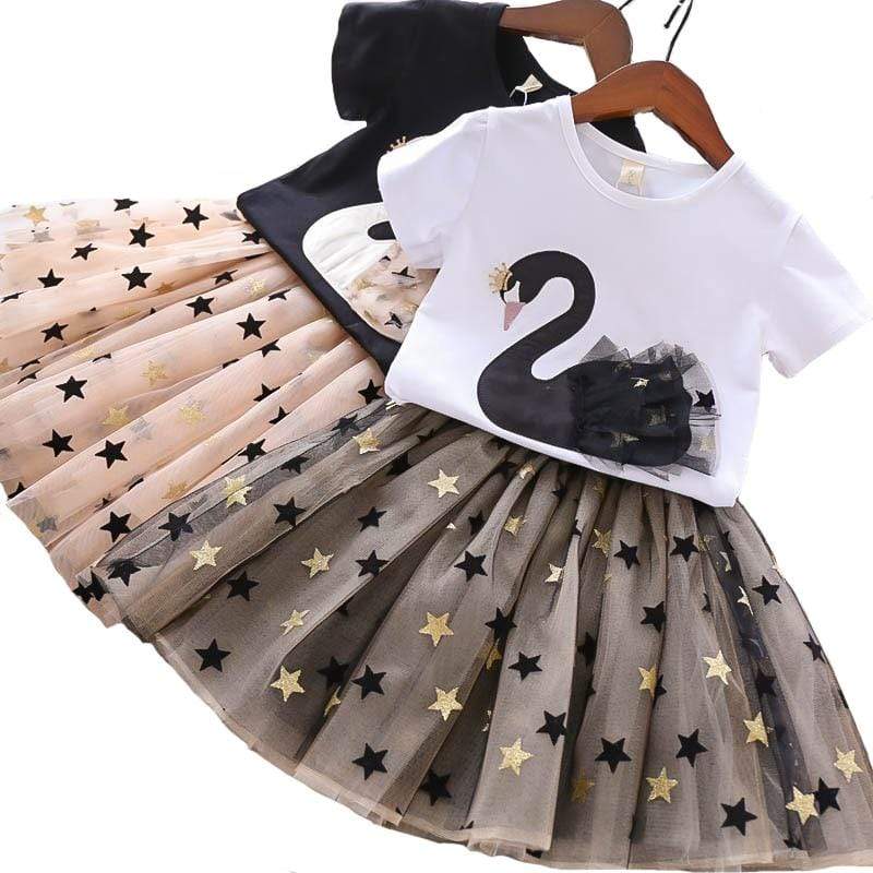 Swan Tee and Star Mesh Skirt - Image 2