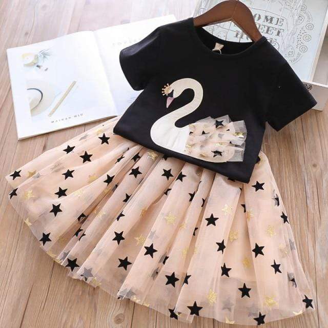 Swan Tee and Star Mesh Skirt - Image 4