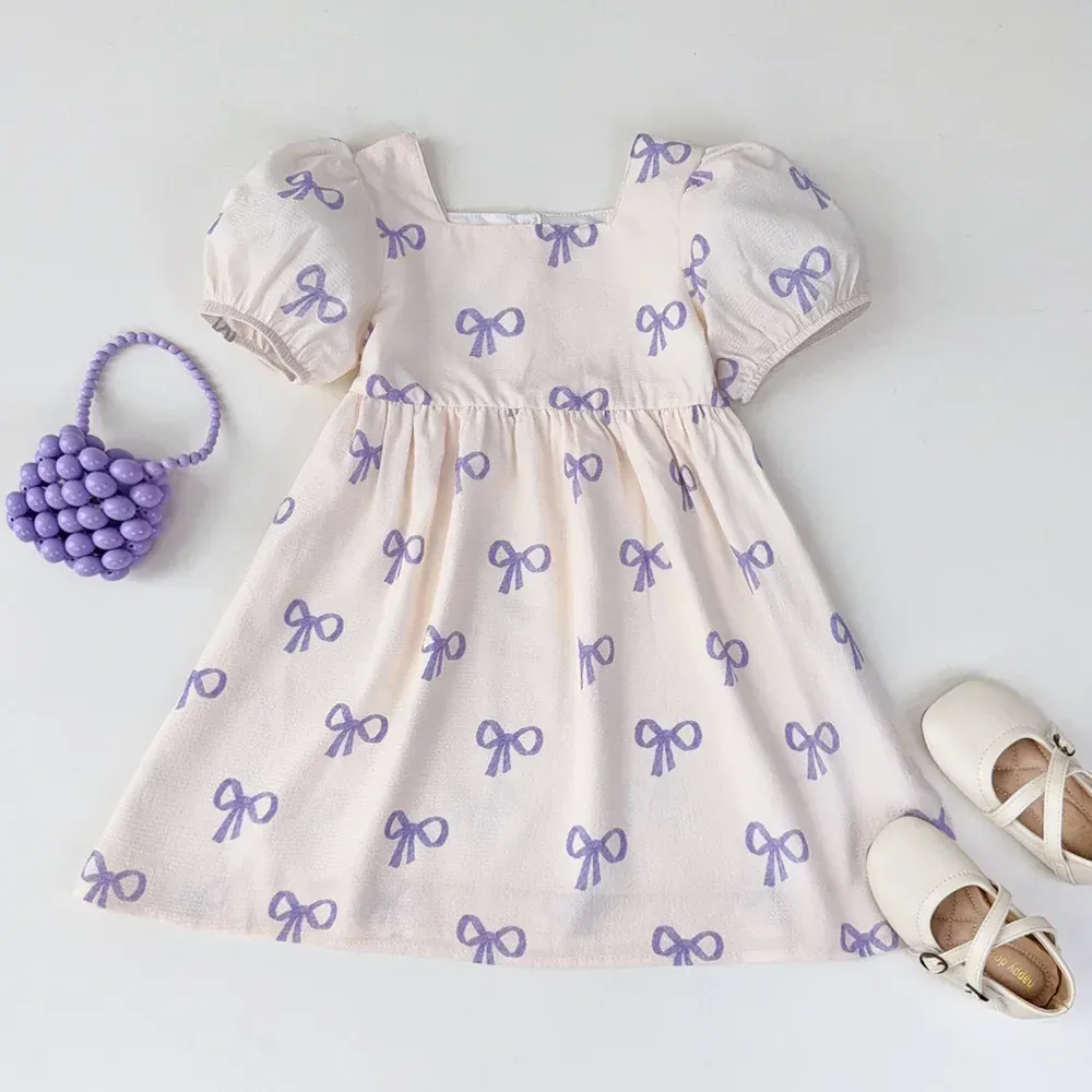Sweet Bow Print Princess Dress - Image 6