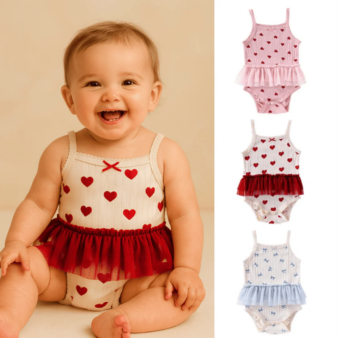 Sweet Heart Print Baby Romper - Image 3