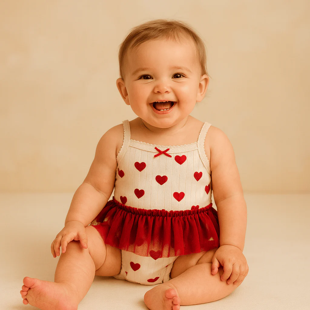 Sweet Heart Print Baby Romper - Image 6