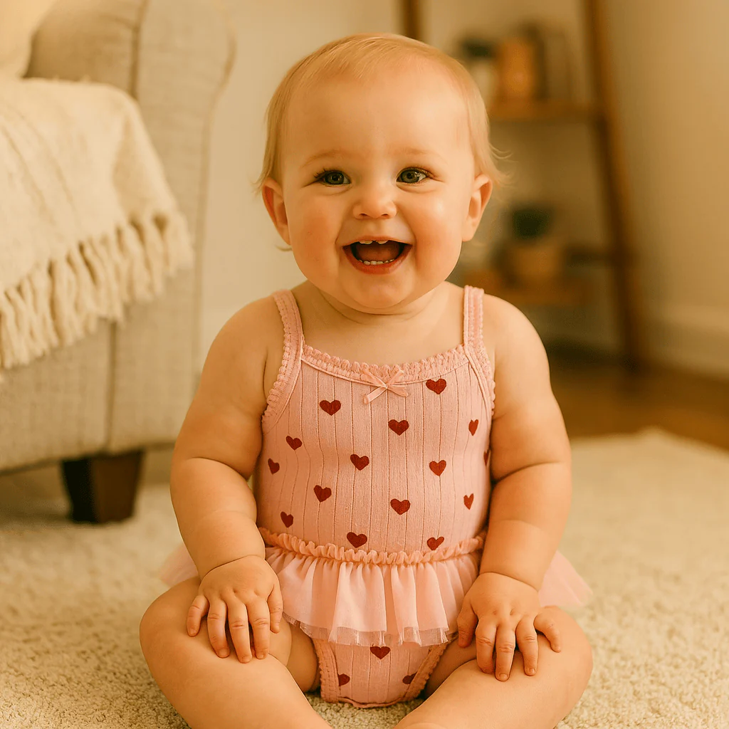 Sweet Heart Print Baby Romper - Image 7
