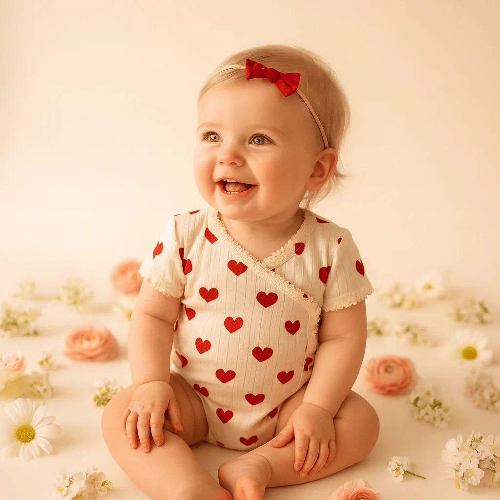 Sweet Heart Print Baby Romper - Image 8
