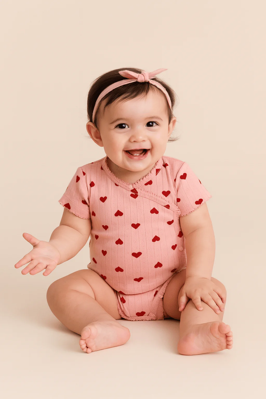 Sweet Heart Print Baby Romper - Image 9