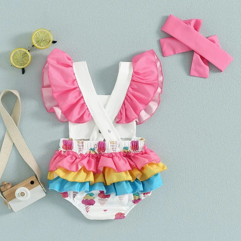 Sweet Ice Cream Baby Girl Romper - Image 6