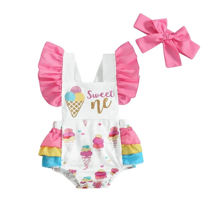 Sweet Ice Cream Baby Girl Romper - Image 7