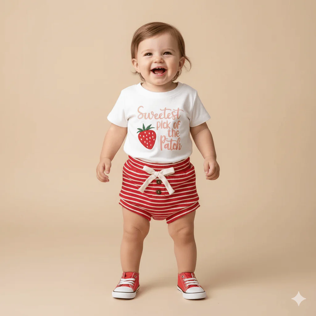 Sweetest Pick Strawberry T-Shirt & Shorts Set - Image 2