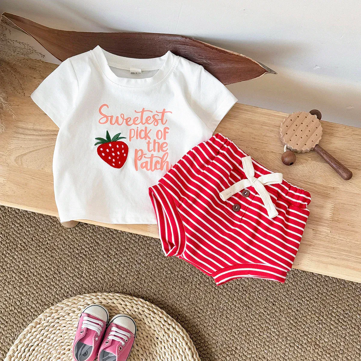 Sweetest Pick Strawberry T-Shirt & Shorts Set - Image 3
