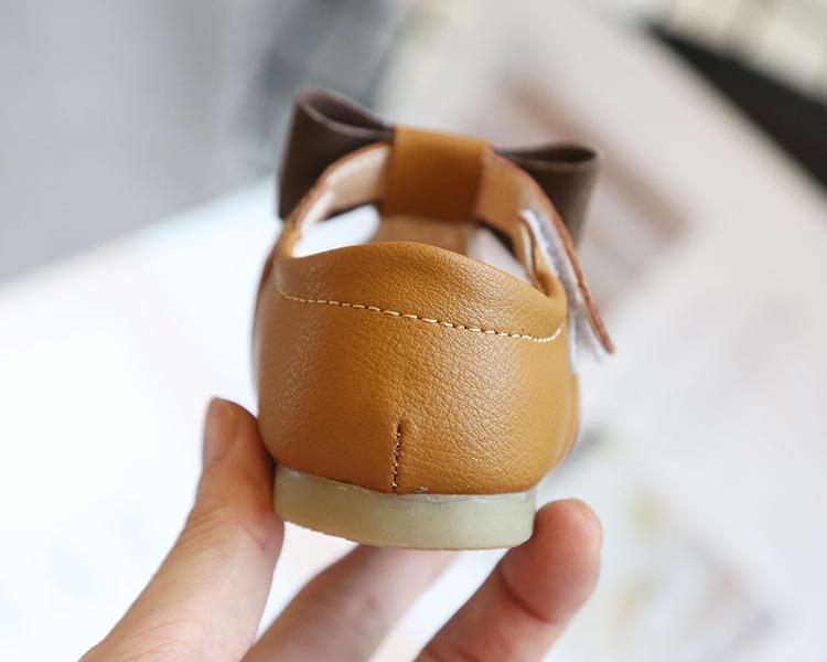 T-Strap Bow-Knot Leather Shoes - Image 24