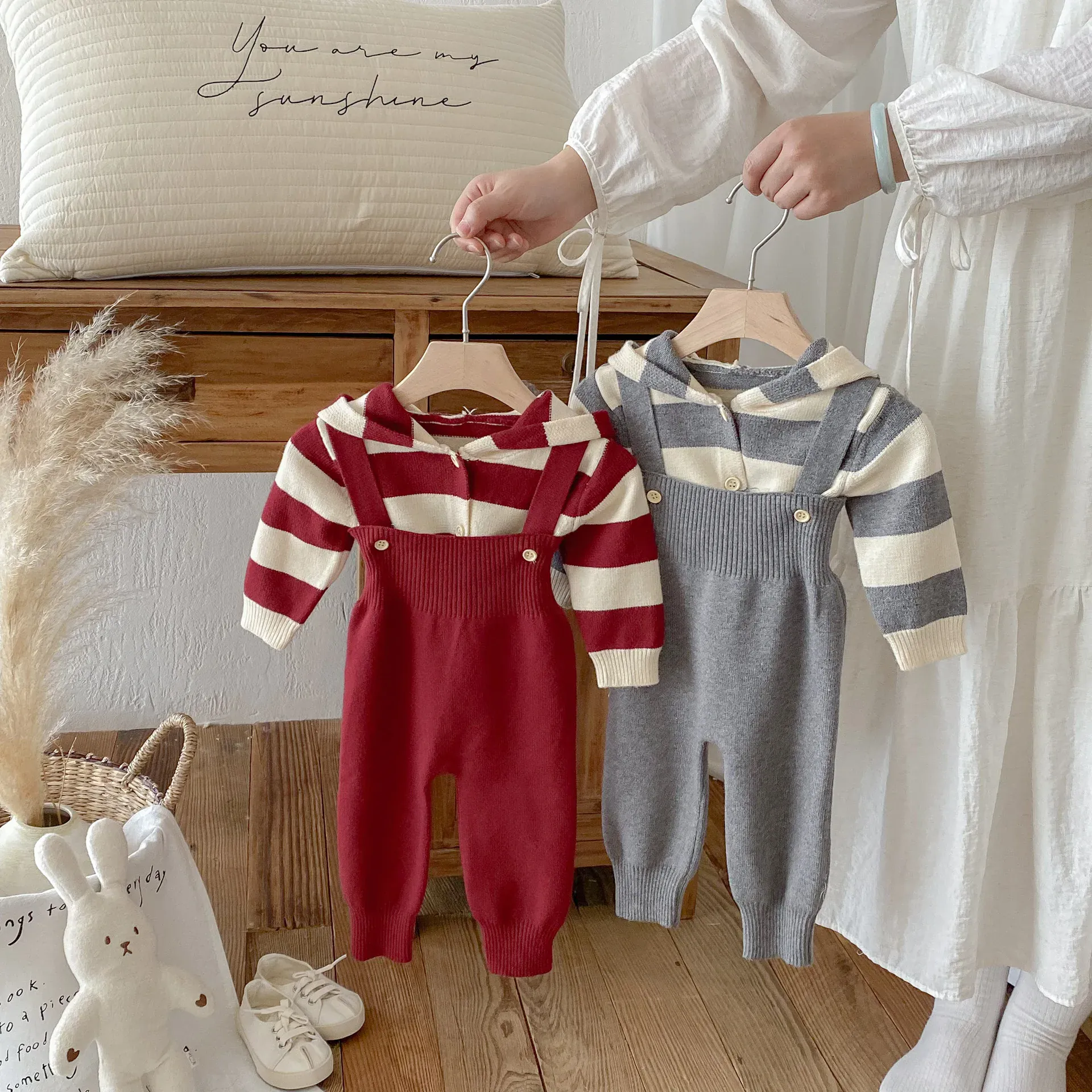 The Cozy Knit Overall & Hoodie Set - Image 6