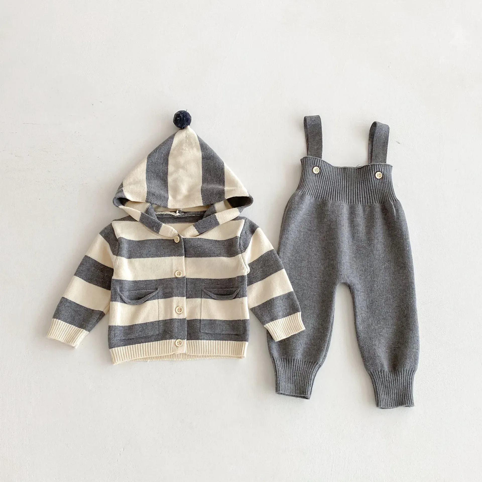 The Cozy Knit Overall & Hoodie Set - Image 9