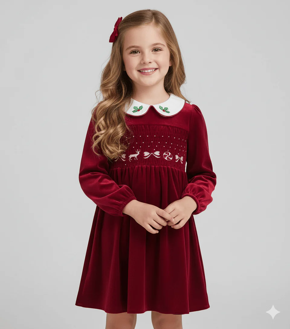 The Heirloom Velvet Smock Dress - Image 4