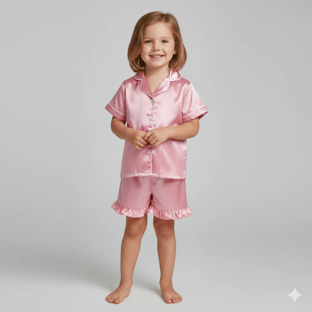 The Little Dreamer Satin Pajama Set - Image 4