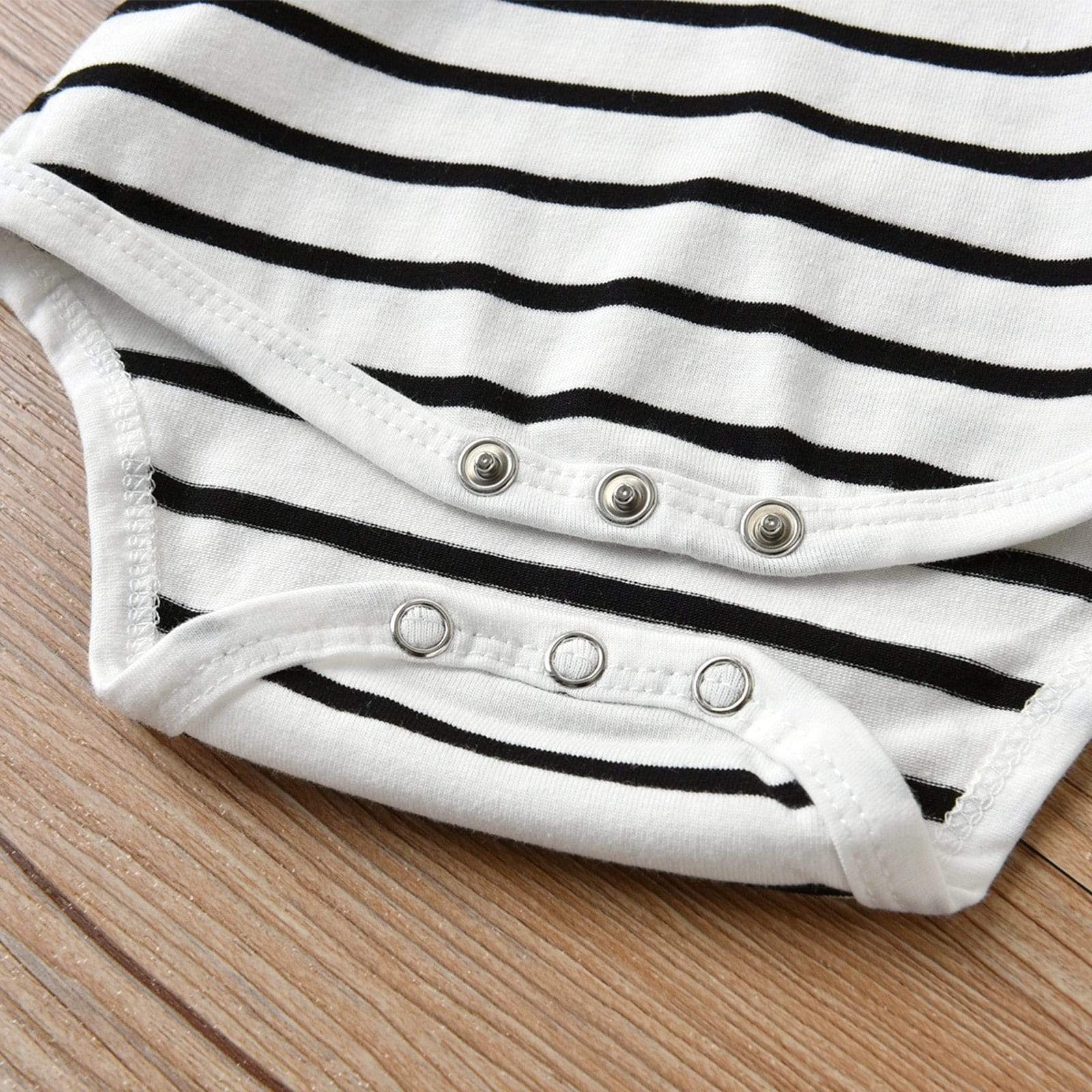 Three Piece Stripe Baby Romper Set - Image 8