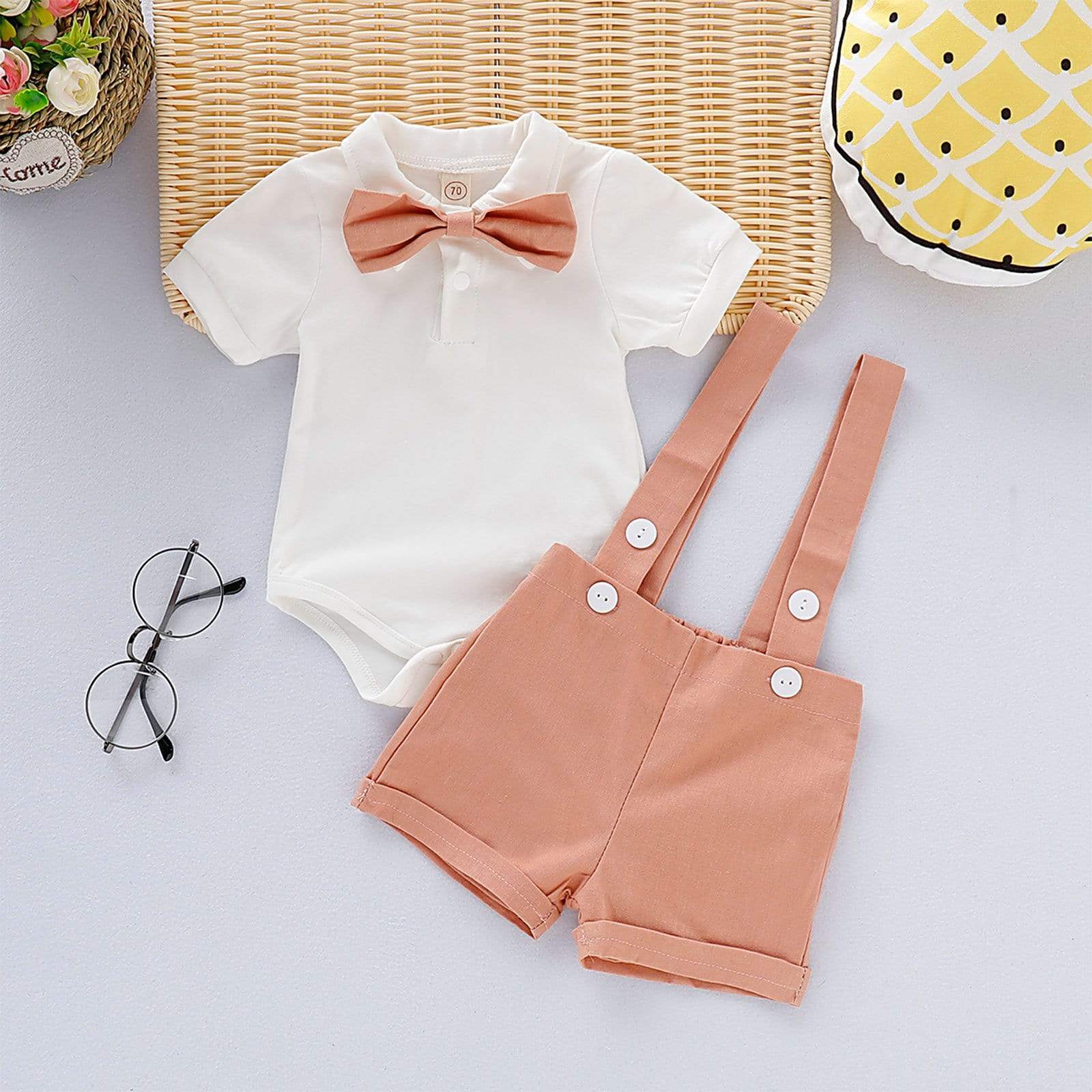 Toddler Boy Suspender Shorts Outfit - Image 14